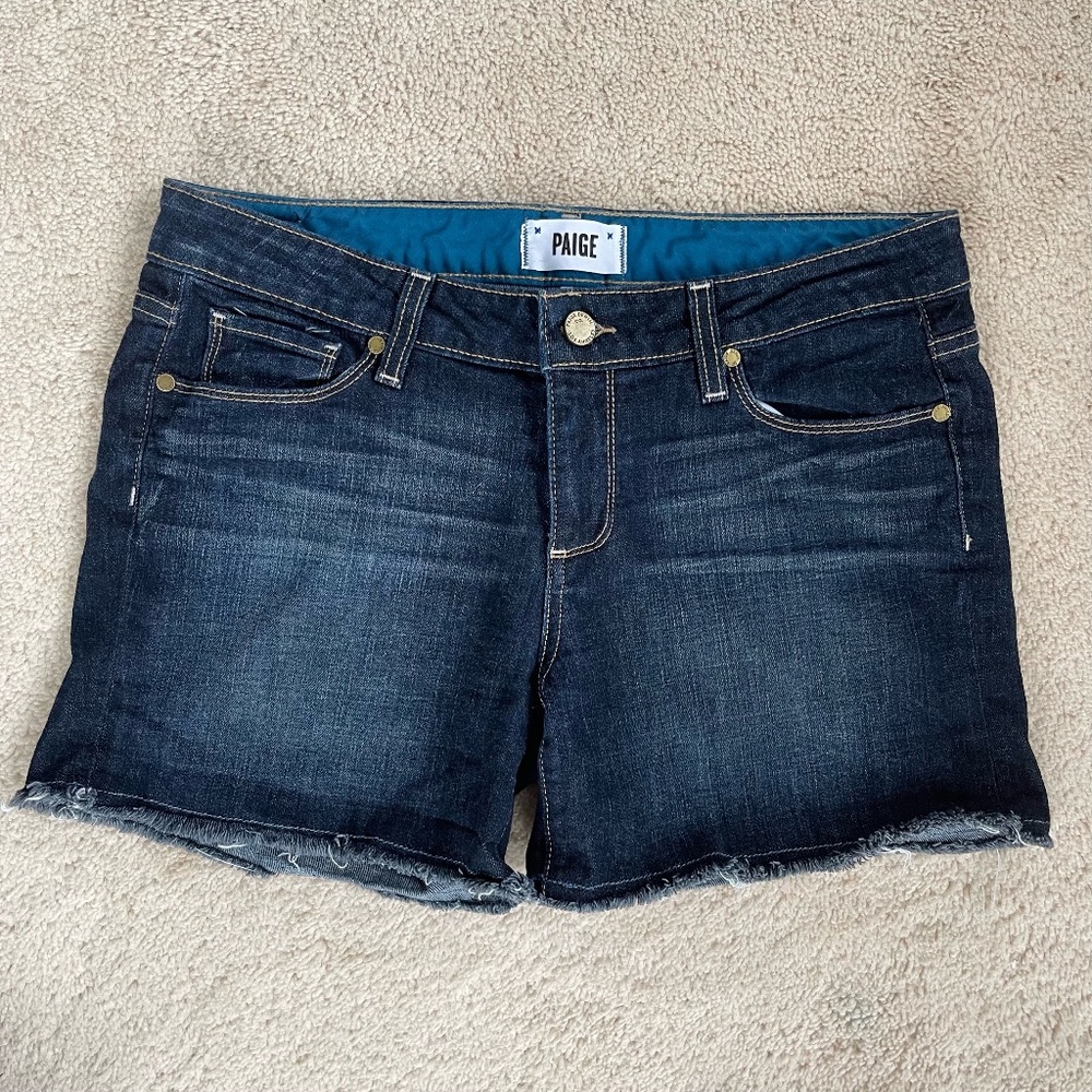 Paige 'Jimmy Jimmy Short' Mid Rise Cutoff Denim Shorts W28